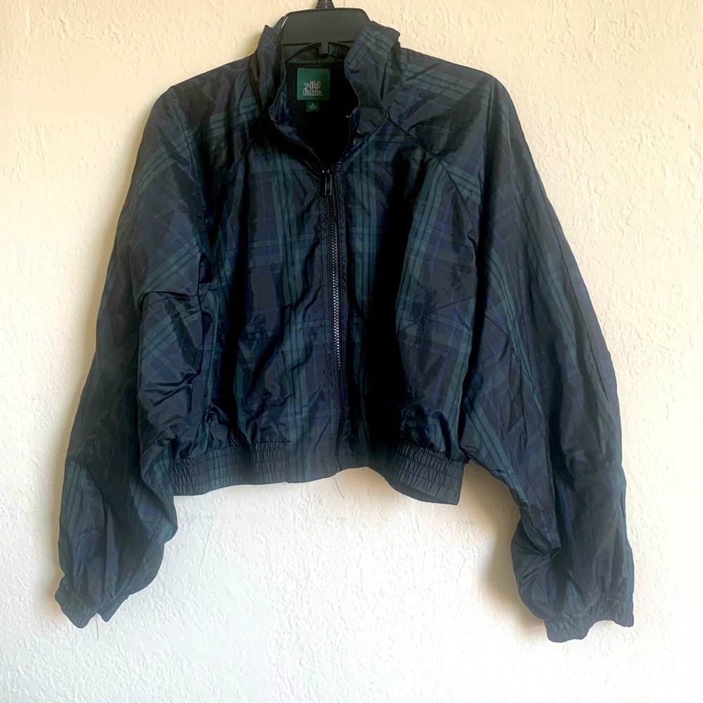 Wildfable Cropped plaid windbreaker